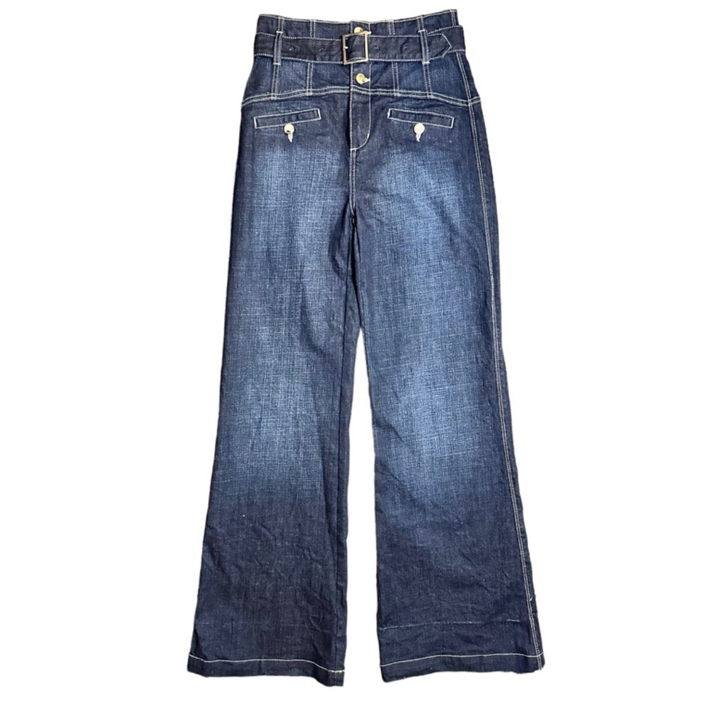 Karen Millan High Waisted Belted Wide Leg Jeans
Size 6